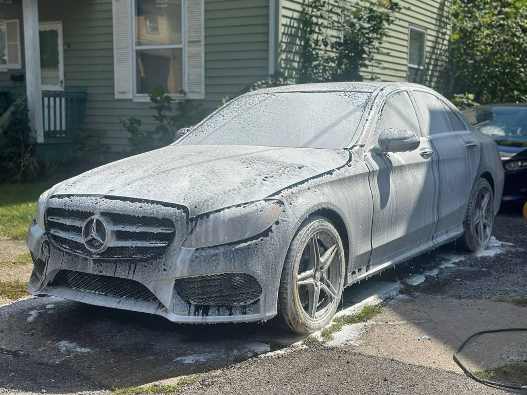 Mercedes foam pre-wash before Deep Shine